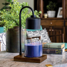Load image into Gallery viewer, Black & Wood Arched Candle Warmer Lamp