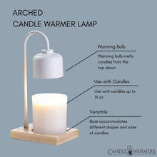 Load image into Gallery viewer, White & Wood Arched Candle Warmer Lamp