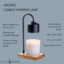 Load image into Gallery viewer, Black &amp; Wood Arched Candle Warmer Lamp
