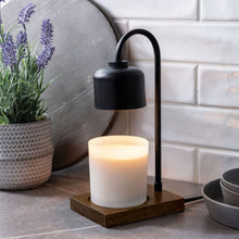 Load image into Gallery viewer, Black &amp; Wood Arched Candle Warmer Lamp
